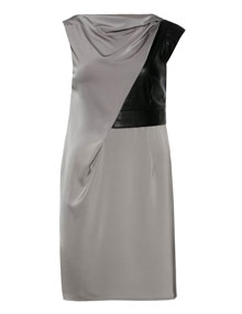 Manon Baptiste Dress with waterfall neckline Grey / Black