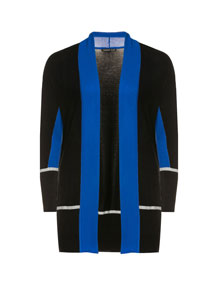 Thomas Rabe  Open knit cardigan with color-contrasts Black / Blue