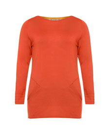 Thomas Rabe  Fine-knit sweater with wool Coral-Orange