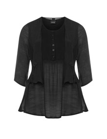 Choise Tapered shirt with 2-in-1 look in Black Choise Tapered shirt with 2-in-1 look Black