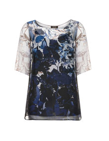 Persona Floral print silk blouse Blue / Versicolour