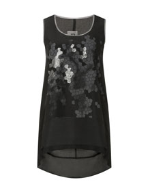 Veto Sleeveless longtop in Black / Grey Veto Sleeveless longtop Black / Grey