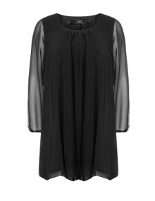 Zay Two-toned chiffon dress Black
