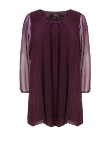 Zay Two-toned chiffon dress Dark-Purple