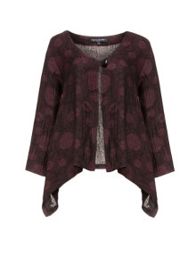 Katrin Kiesler Patterned jacket with wool and linen Black / Berry-Purple
