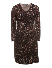 Elena Miro Wrap dress Black / Brown