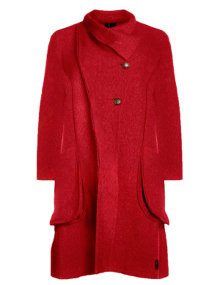 Escaladya Extravagant wool-blend coat Red