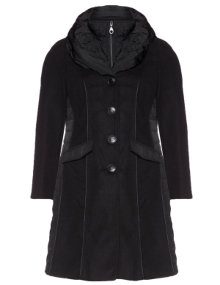 Steilmann Sportive elegant fabric-mix coat Black