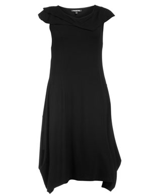 Dress with draped collar in Black designed by Twister to find in Category Dresses at navabi.de