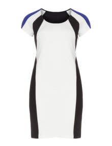 Manon Baptiste Dress with colour blocking Anthracite / Blue