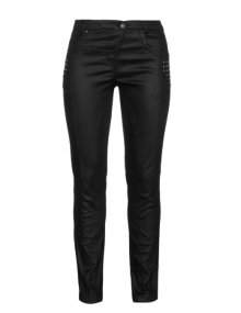 Yppig Coated jeans with studs Black