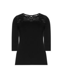 Manon Baptiste Cotton shirt with lace trimming Black