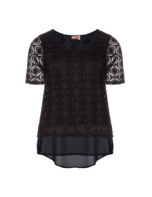 Aprico Chiffon t-shirt Black