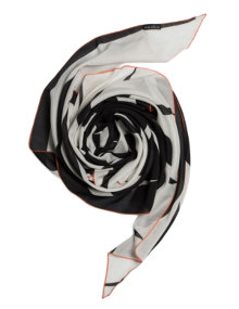 Fraas Scarf made of cotton and silk Black / Ivory-White