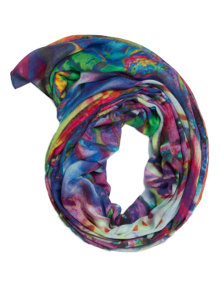 Fraas Scarf with fantasy print Blue / Versicolour