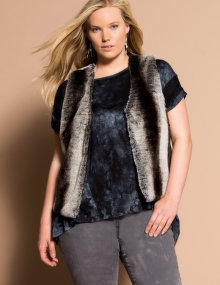 Ciso Tailored faux fur gilet Beige / Brown