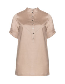 Isolde Roth Linen-cotton-blend shirt blouse Beige