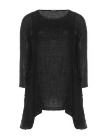 Grizas A-line linen shirt Black