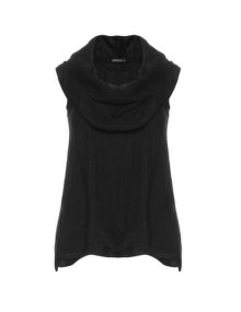 Grizas Linen top with shawl collar Black
