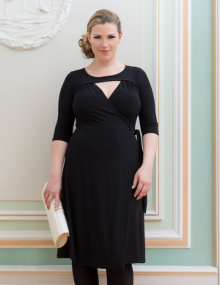 Kiyonna Wrap dress with cut-out Black