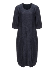 Grizas Silk-cotton balloon dress Dark-Blue