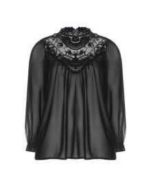 Zay Chiffon blouse with lace detail Black