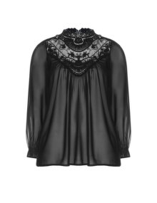 Zay Chiffon blouse with lace detail Black