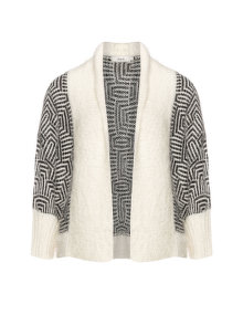 Zizzi Monochrome cardigan Cream / Black