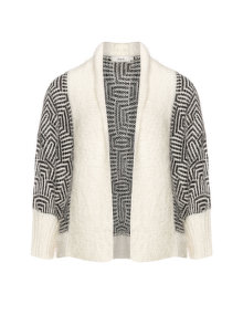 Zizzi Monochrome cardigan Cream / Black