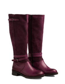 Head Over Heels Walker Leather boots with straps Berry-Purple