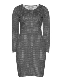 Manon Baptiste Comfortable reversible cotton dress Anthracite / Ivory-White