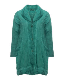 Kekoo Cropped crinkle coat Dark-Green