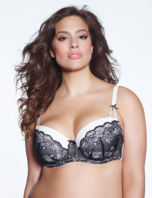 Ashley Graham Padded balconet bra Ivory-White / Black