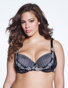 Ashley Graham Padded balconette bra Black / White