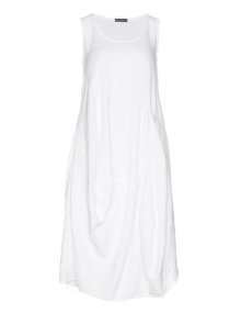 Grizas Gathered linen dress White