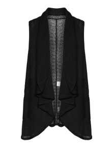 Isolde Roth Open knit vest with cotton Black