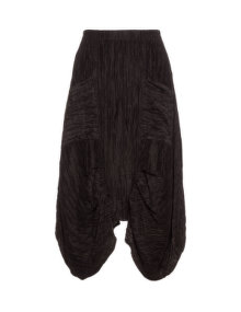 Grizas Linen silk harem pants Dark-Brown