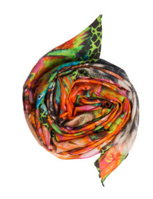 Fraas Cotton and silk scarf Orange / Versicolour