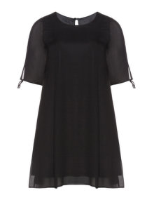 Manon Baptiste Sheer A-line dress Black