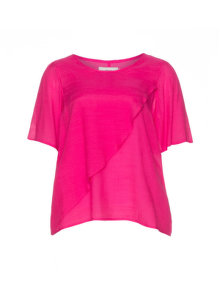 Zizzi Crinkled look T-shirt Pink