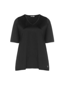 Yoek Lightly shimmering sports shirt Black