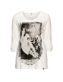 Zhenzi Printed jersey top Ivory-White / Black