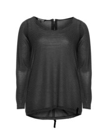 Mellem Long sleeve stripe top Black / Grey