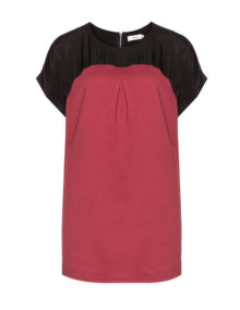 Zizzi Box pleat top Red / Black