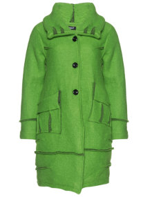 Nostalgia Wool coat with shifted pockets Light-Green