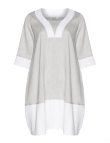 Nook Cotton linen tunic Grey / Ivory-White