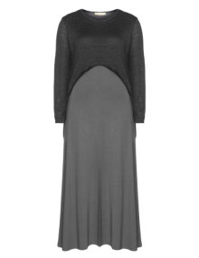 Isolde Roth Dress made of natural materials mix Grey / Anthracite
