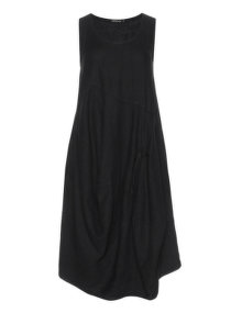Grizas Gathered linen dress Black