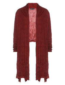 Barbara Speer Crinkle-look open jacket Dark-Red