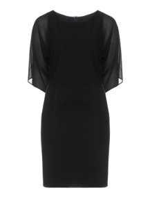 Manon Baptiste Dress with chiffon Black